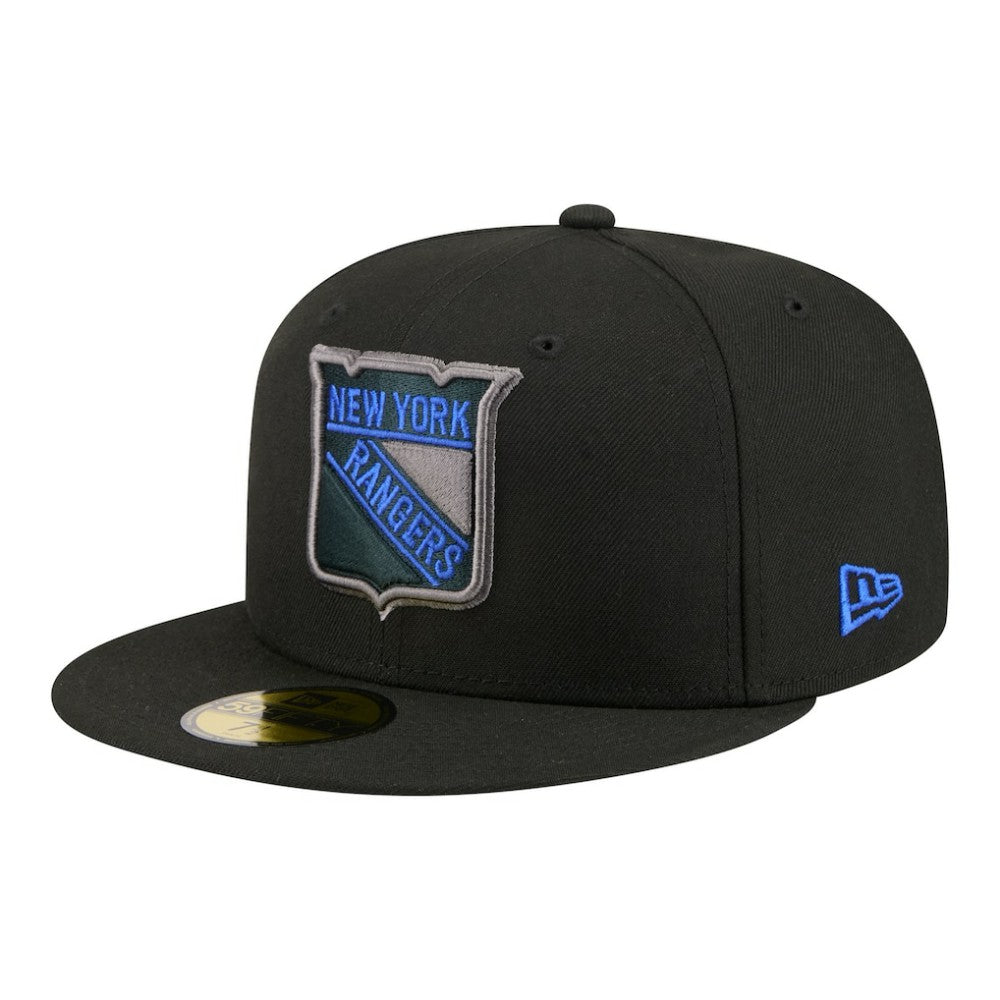 New York Rangers New Era Color Pop 59FIFTY Fitted Hat Black