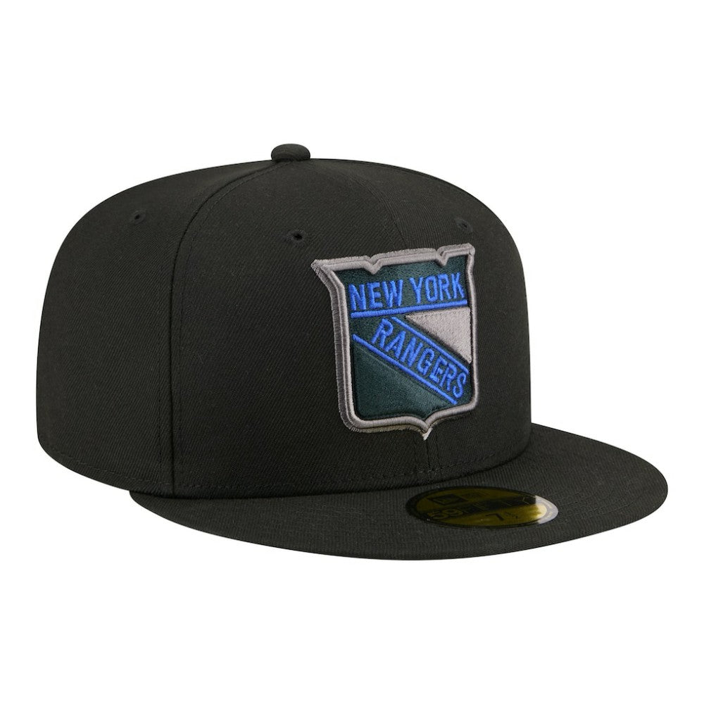 New York Rangers New Era Color Pop 59FIFTY Fitted Hat Black