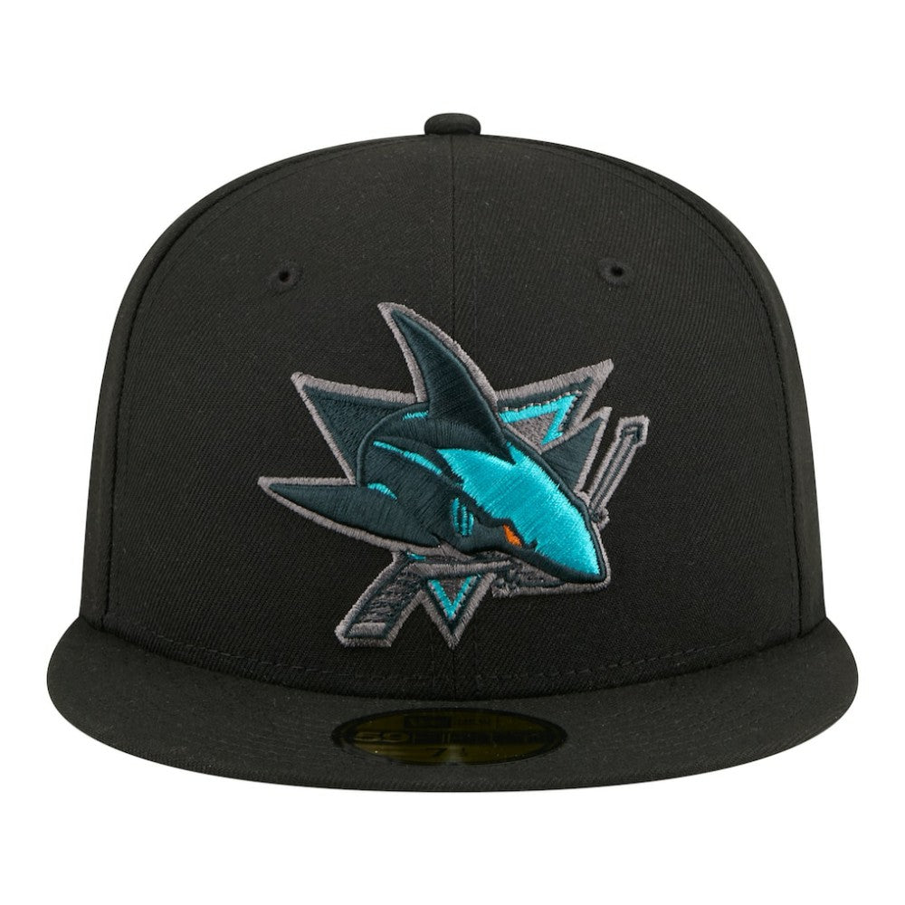San Jose Sharks New Era Color Pop 59FIFTY Fitted Hat Black