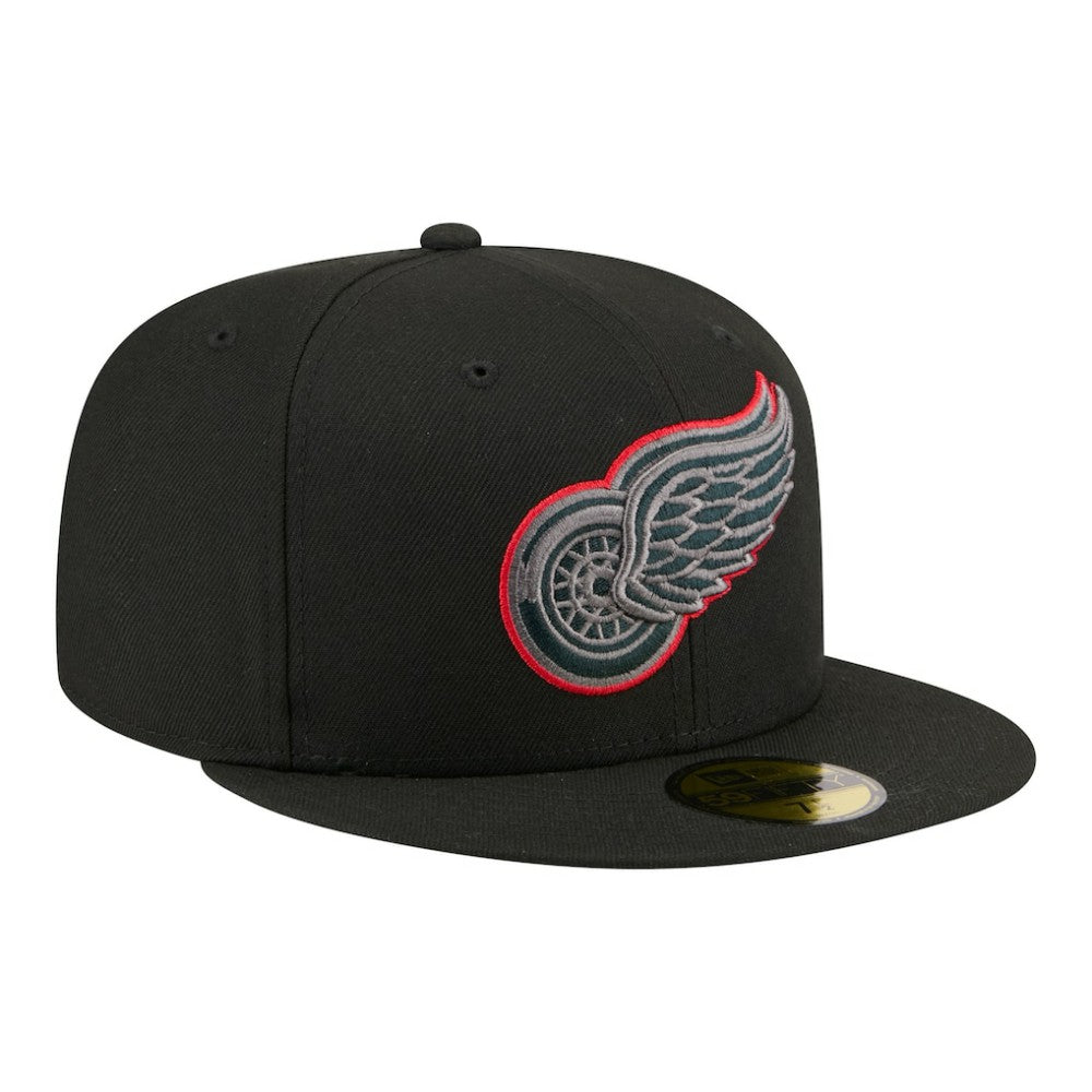 Detroit Red Wings New Era Color Pop 59FIFTY Fitted Hat Black