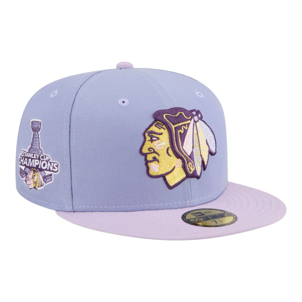 Chicago Blackhawks New Era Lavender Bloom 59FIFTY Fitted Hat Light Purple/Purple