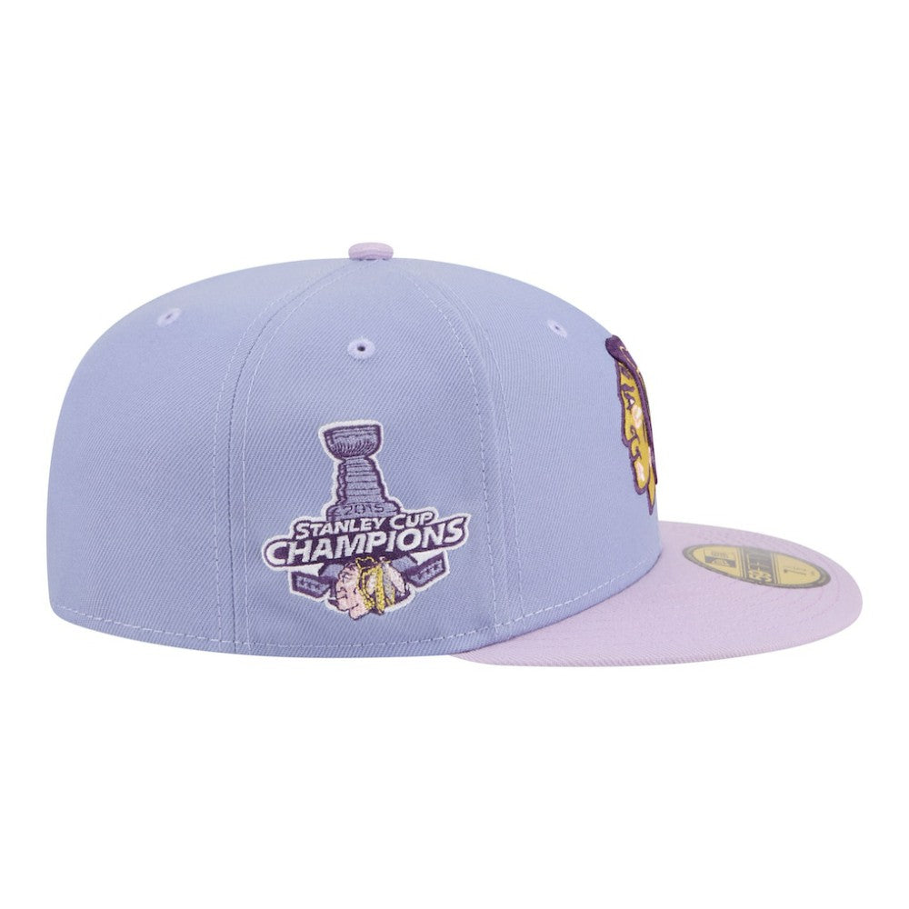 Chicago Blackhawks New Era Lavender Bloom 59FIFTY Fitted Hat Light Purple/Purple