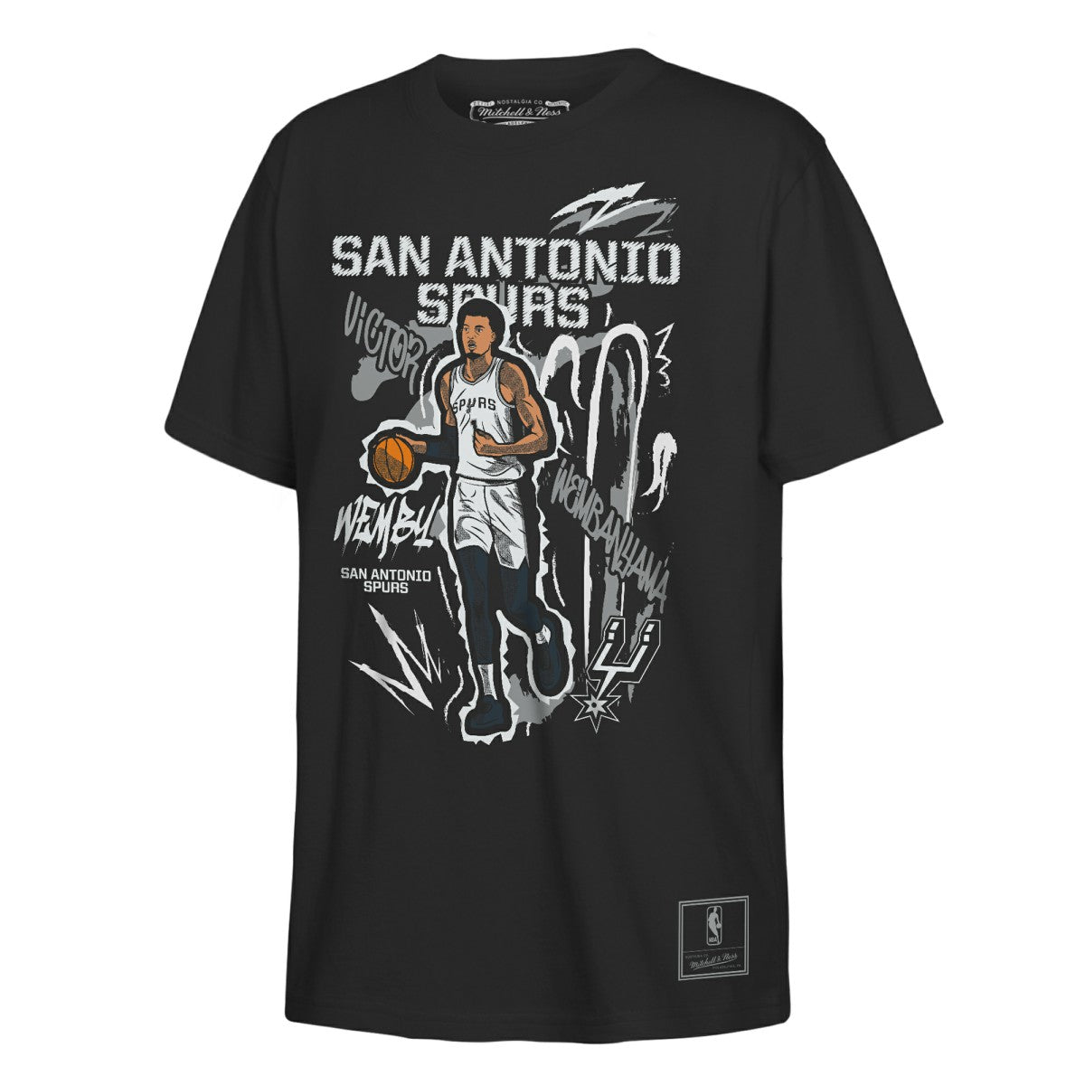Victor Wembanyama San Antonio Spurs Outerstuff Youth Chalked Up Player Name & Number T-Shirt - Black for sale