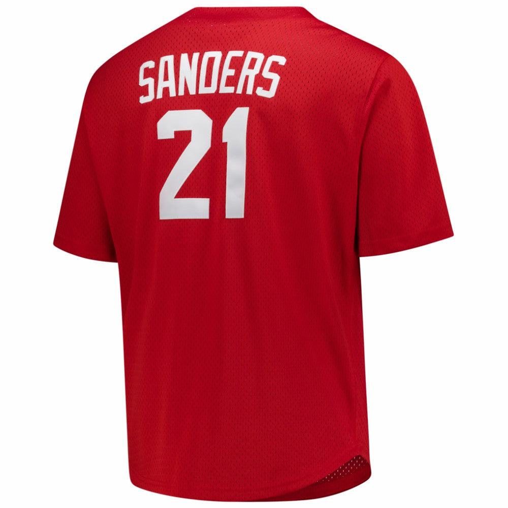 Deion Sanders Cincinnati Reds Big & Tall Cooperstown Mesh Batting Practice Jersey - Red | Mitchell & Ness