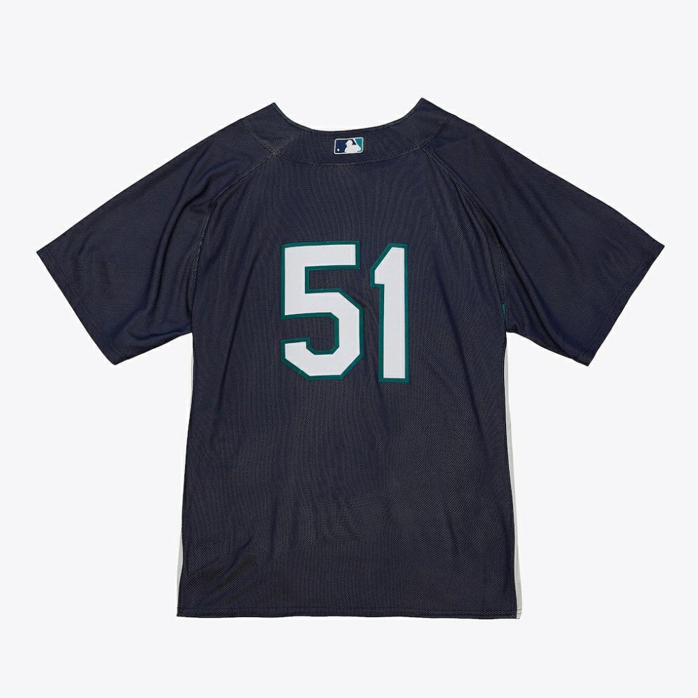 Ichiro Suzuki Seattle Mariners Big & Tall Cooperstown Mesh Batting Practice Jersey - Navy | Mitchell & Ness