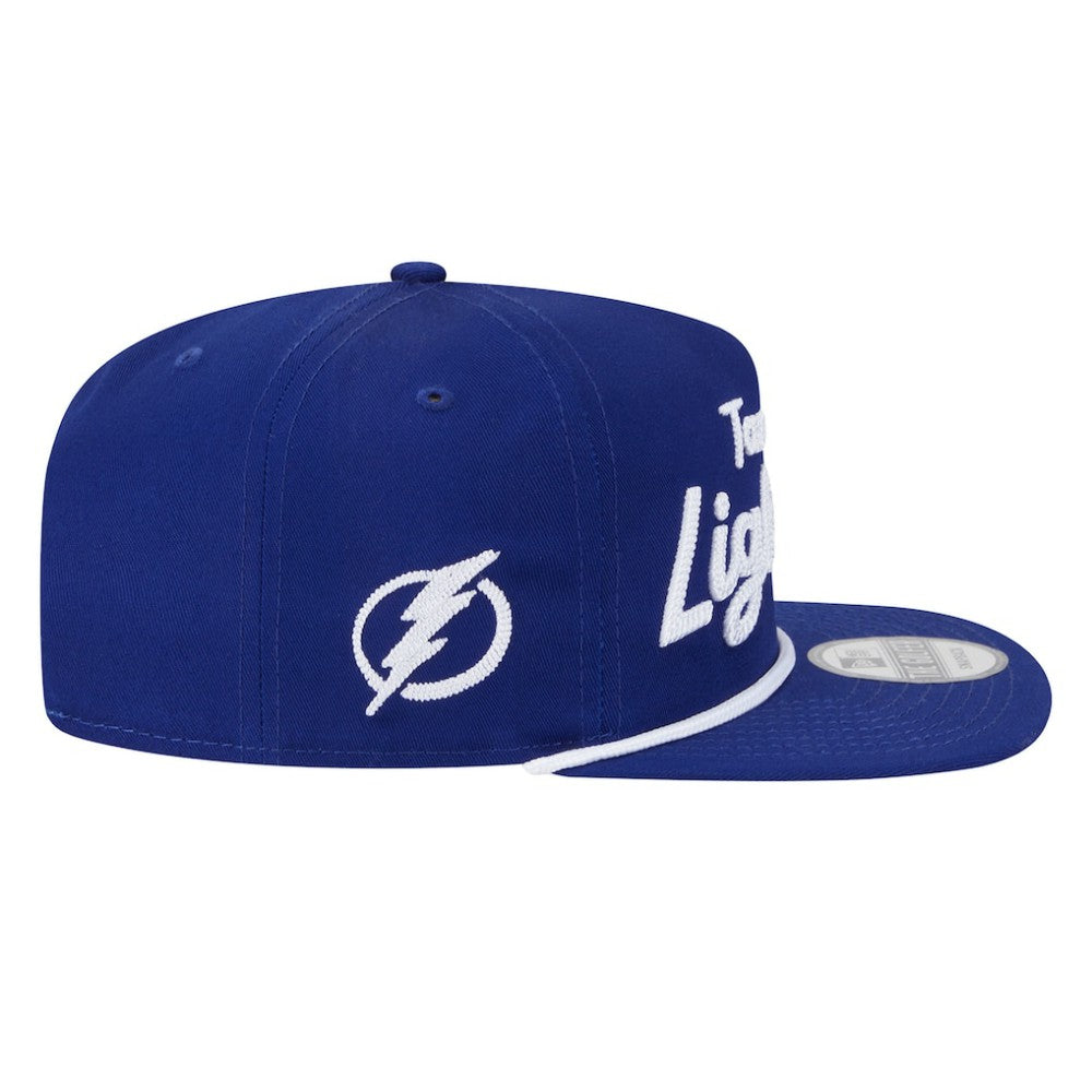 Tampa Bay Lightning New Era Team Text Golfer Adjustable Hat Blue