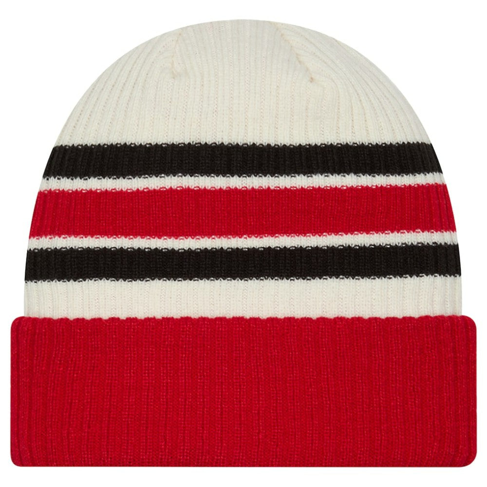 Carolina Hurricanes New Era Vintage Cuffed Knit Hat Cream/Red