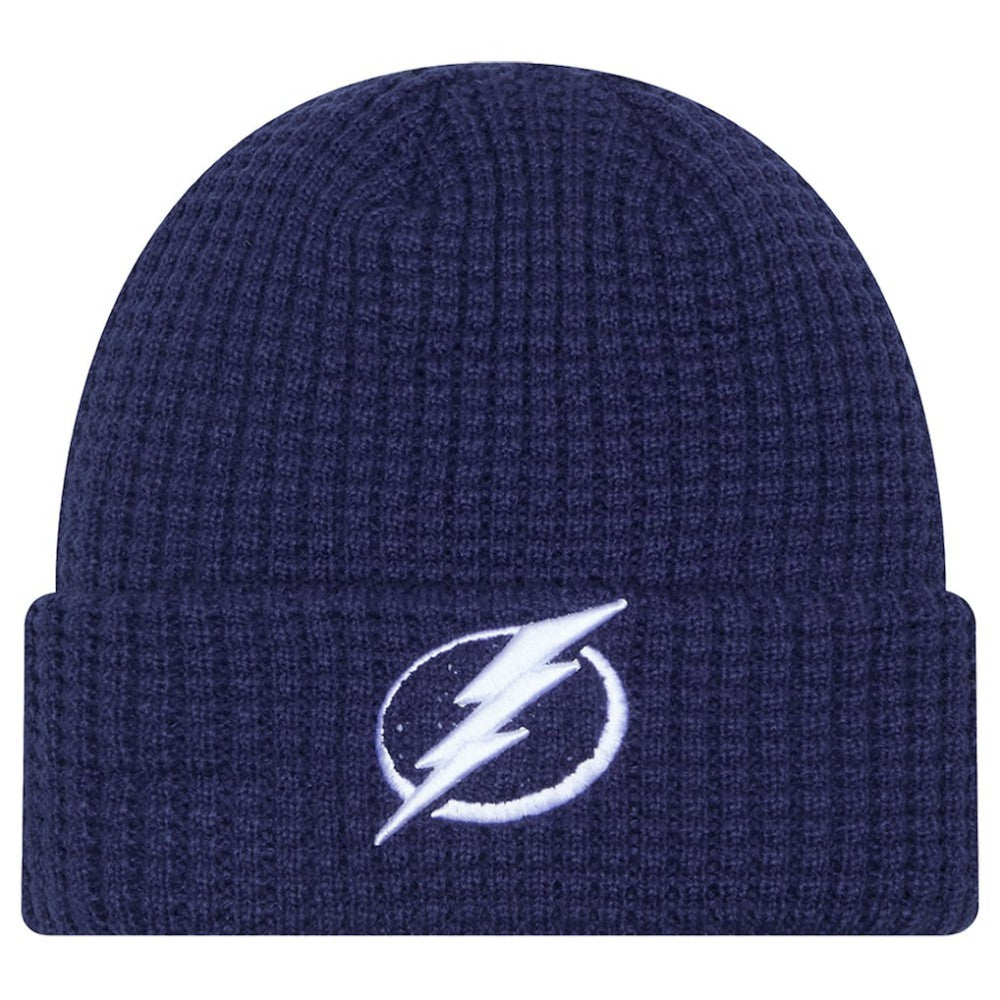 Tampa Bay Lightning New Era Waffle Cuffed Knit Hat Blue
