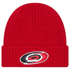 Carolina Hurricanes New Era Waffle Cuffed Knit Hat Red