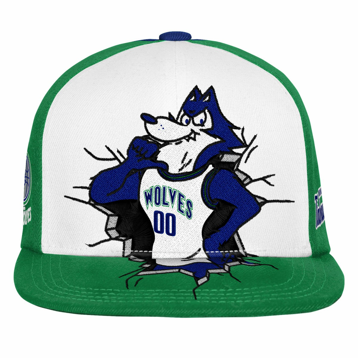 Minnesota Timberwolves Youth Mascot Snapback Hat - Green | Mitchell & Ness cheap