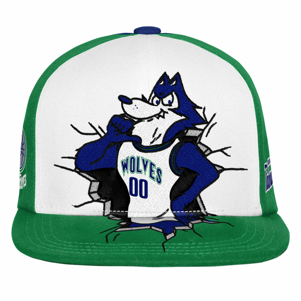 Minnesota Timberwolves Youth Mascot Snapback Hat - Green | Mitchell & Ness cheap