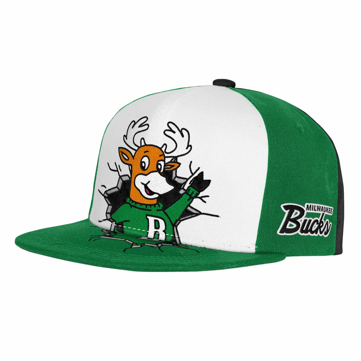 Milwaukee Bucks Youth Mascot Snapback Hat - Green | Mitchell & Ness cheap