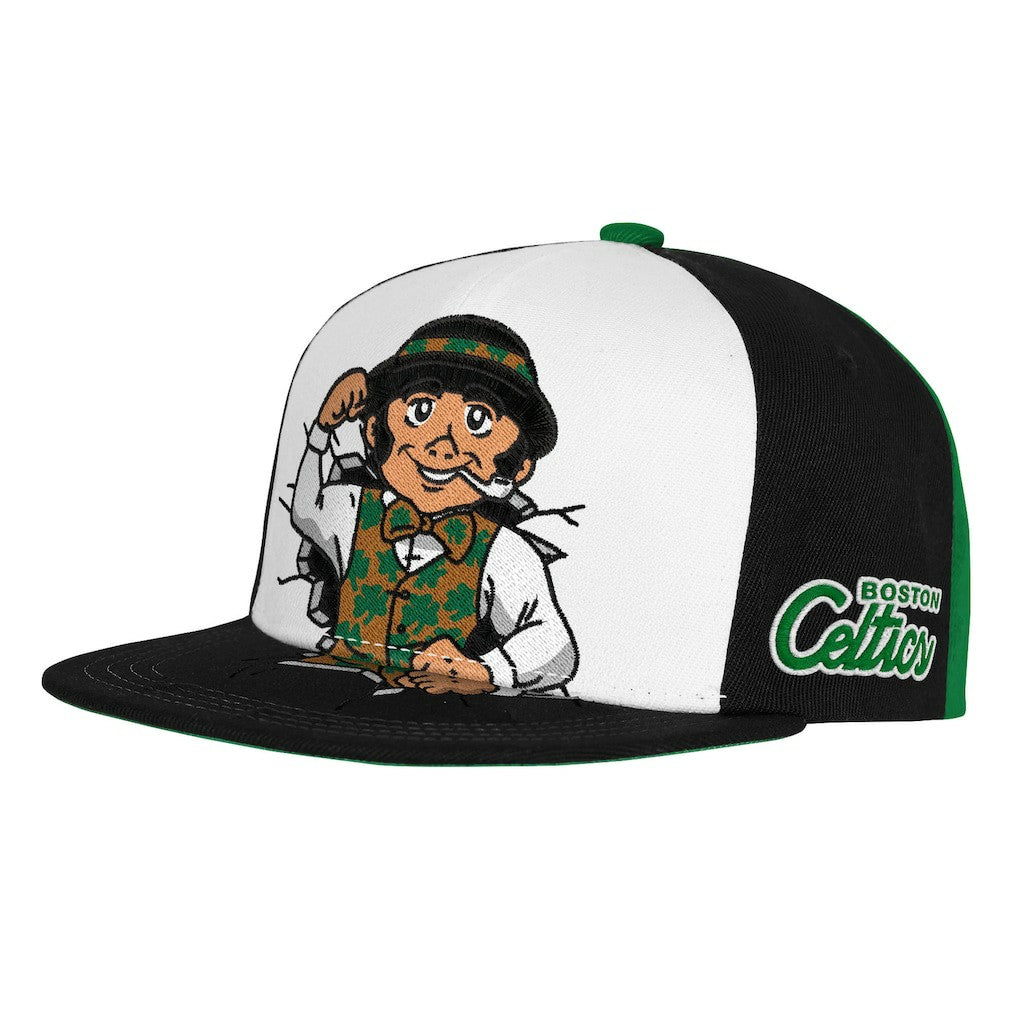 Boston Celtics Youth Mascot Snapback Hat - Green | Mitchell & Ness online