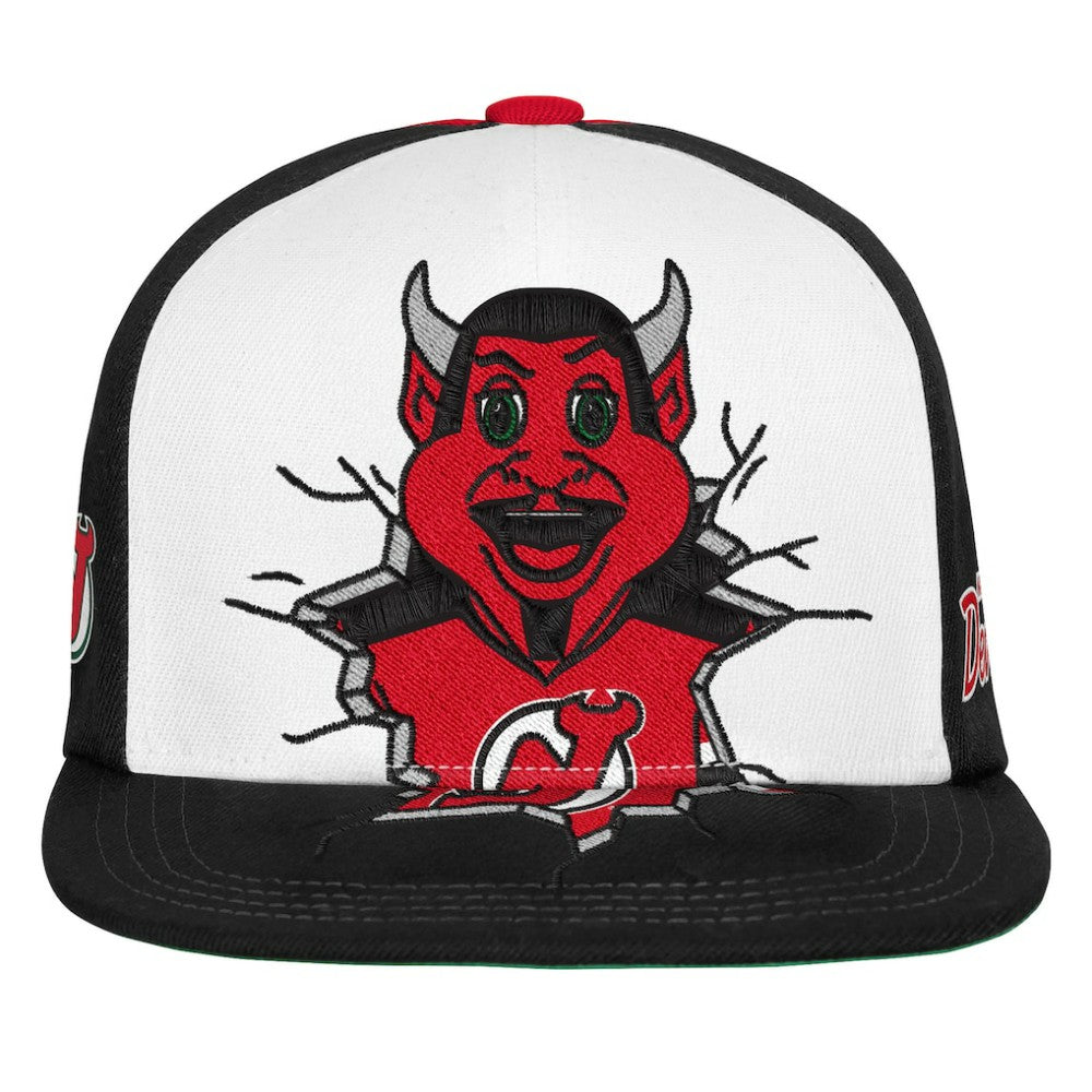 New Jersey Devils Mitchell & Ness Youth Mascot Snapback Hat Red