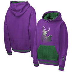 Milwaukee Bucks Youth Playmaker Fashion Fleece Hoodie - Purple | Mitchell & Ness shop