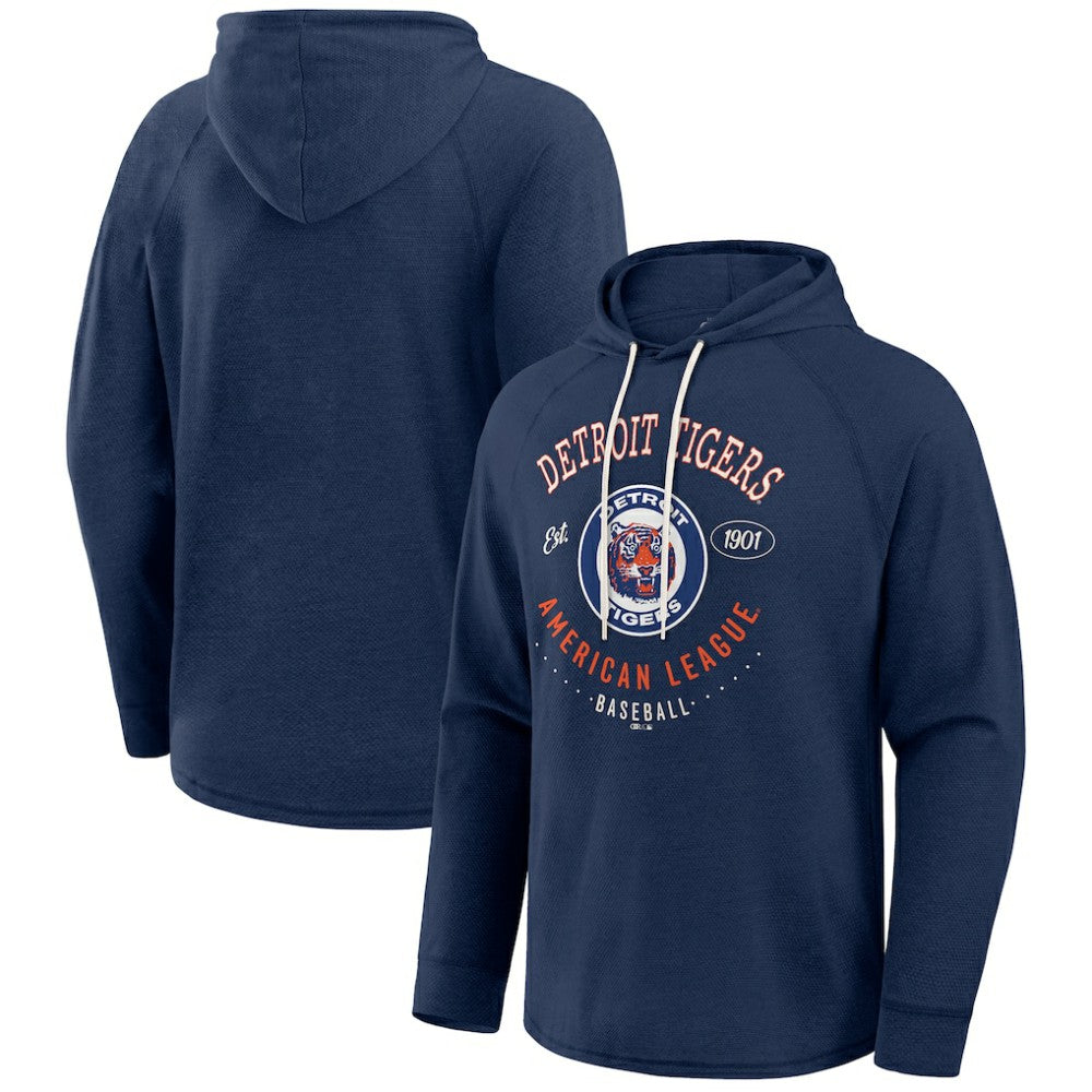 Detroit Tigers Darius Rucker Collection Raglan Hooded Long Sleeve T-Shirt - Blue
