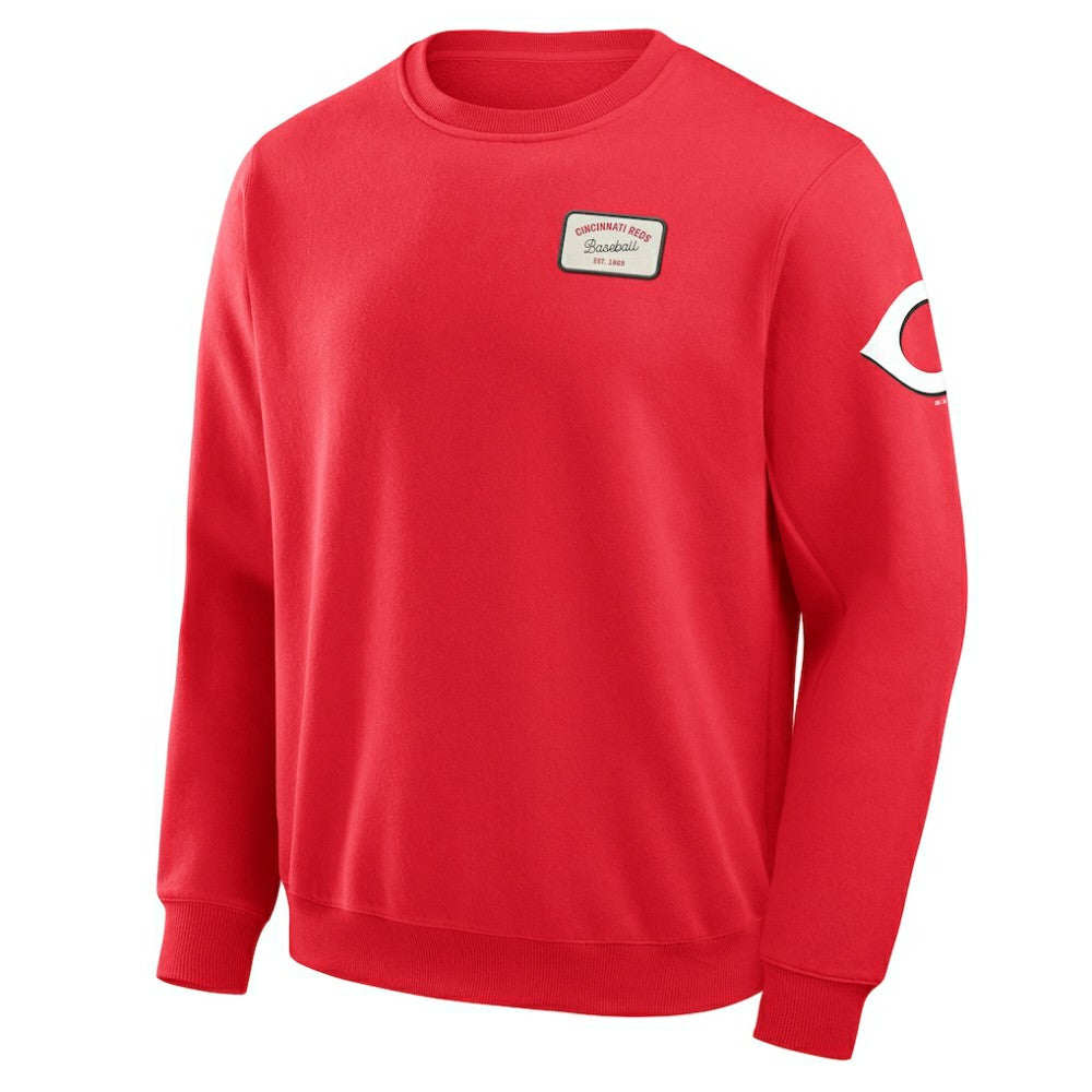 Cincinnati Reds Darius Rucker Collection Washed Crew Neck Pullover Sweatshirt - Red