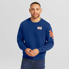 New York Mets Darius Rucker Collection Washed Crew Neck Pullover Sweatshirt - Royal