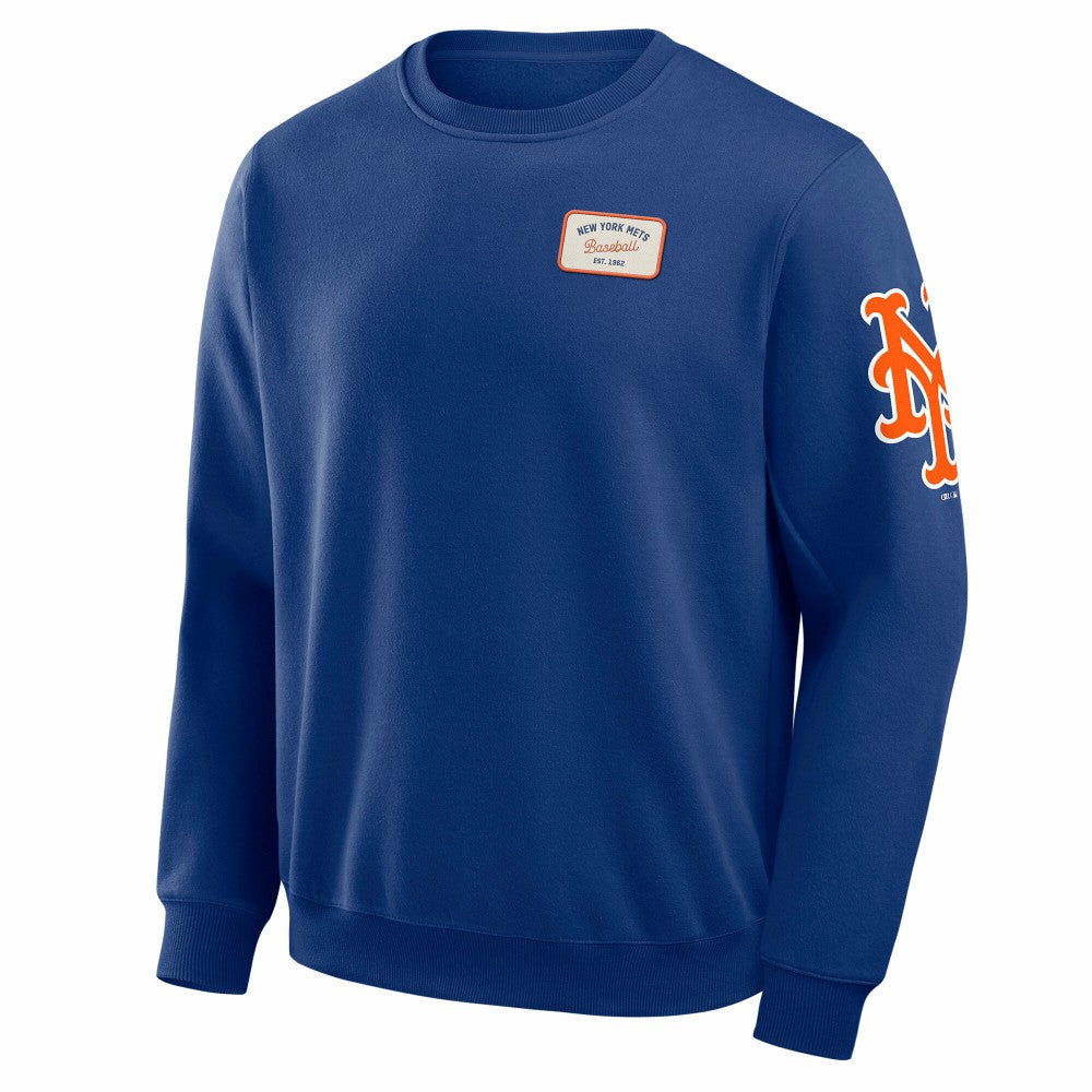 New York Mets Darius Rucker Collection Washed Crew Neck Pullover Sweatshirt - Royal