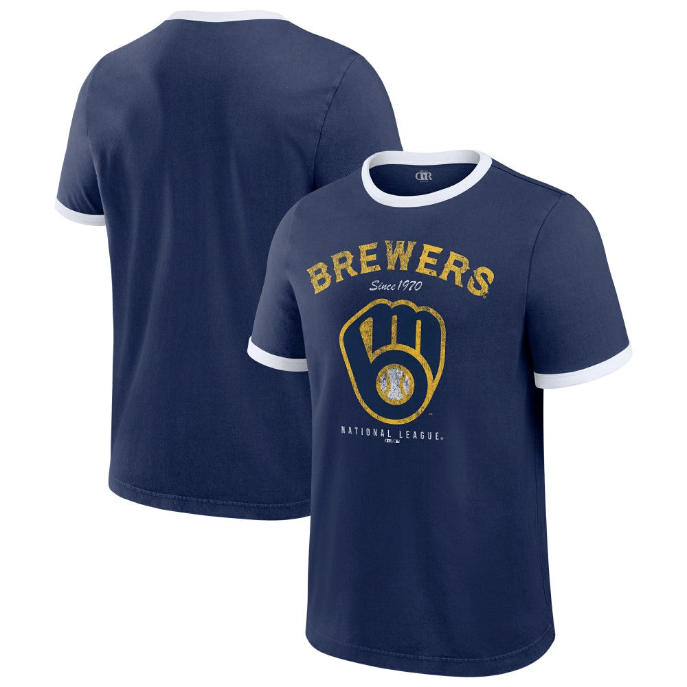 Milwaukee Brewers Darius Rucker Collection Washed Ringer T-Shirt - Navy