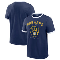 Milwaukee Brewers Darius Rucker Collection Washed Ringer T-Shirt - Navy
