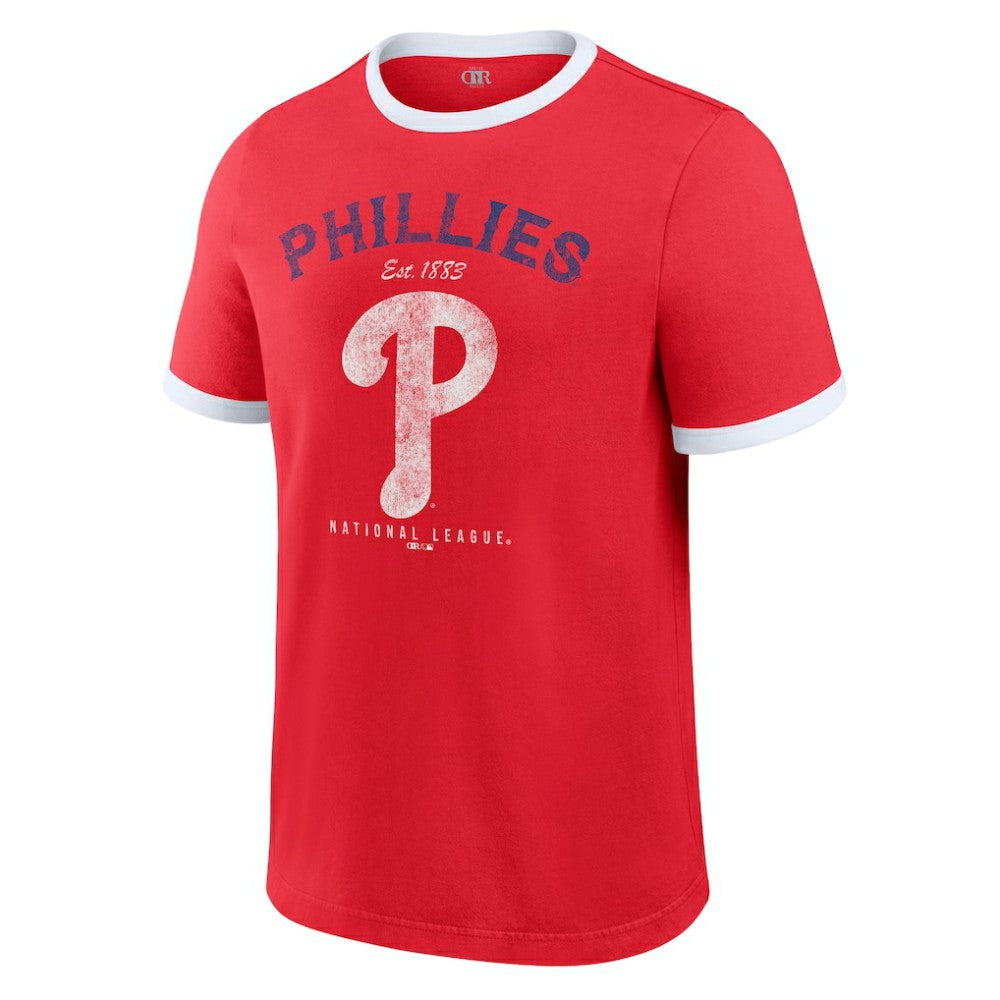 Philadelphia Phillies Darius Rucker Collection Washed Ringer T-Shirt - Red