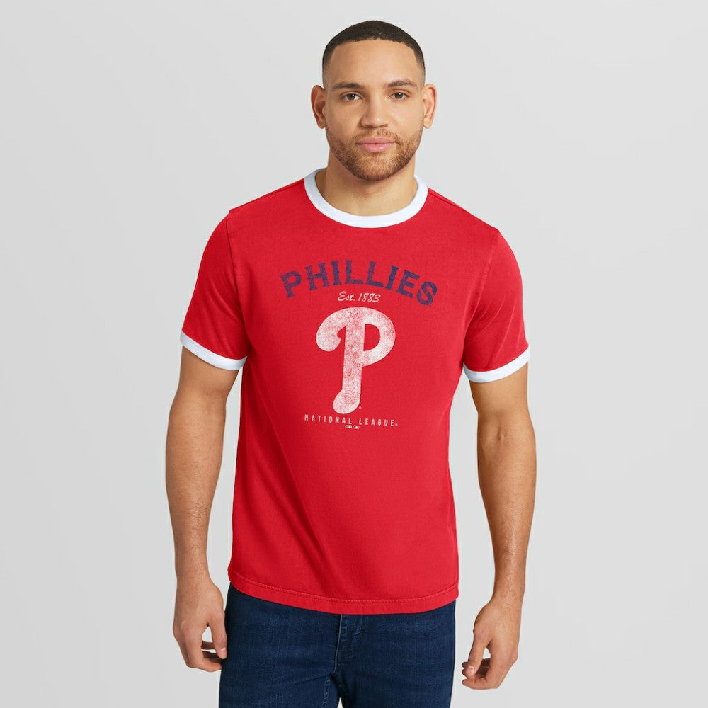 Philadelphia Phillies Darius Rucker Collection Washed Ringer T-Shirt - Red