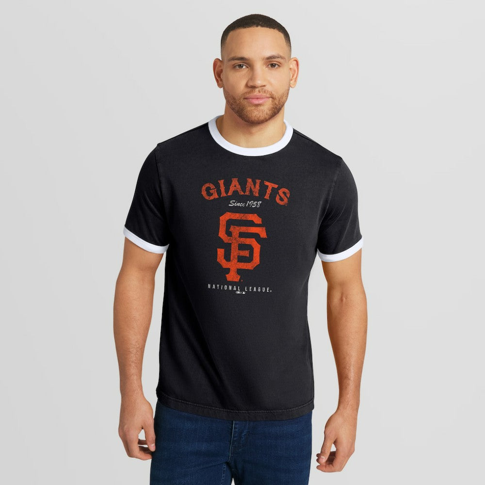 San Francisco Giants Darius Rucker Collection Washed Ringer T-Shirt - Black