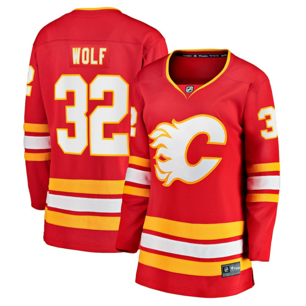 Dustin Wolf Calgary Flames Fanatics Women's Home Breakaway Jersey Red