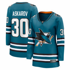 Yaroslav Askarov San Jose Sharks Fanatics Women's Home Breakaway Jersey Teal