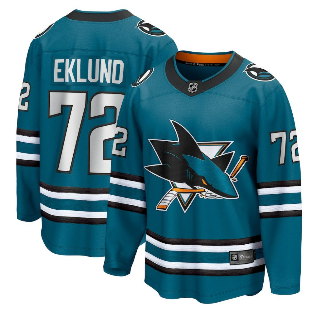 William Eklund San Jose Sharks Fanatics Home Breakaway Jersey Teal
