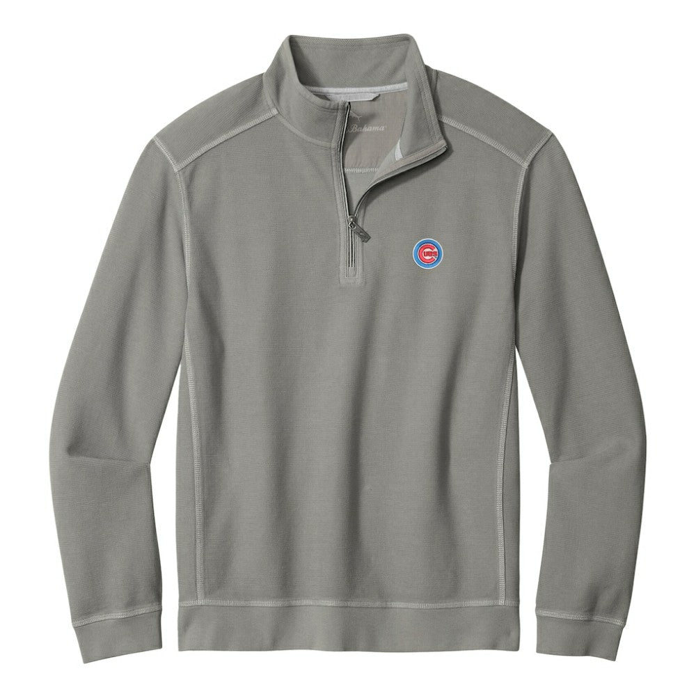 Chicago Cubs Tommy Bahama Montego Bay Half-Zip Sweatshirt - Gray