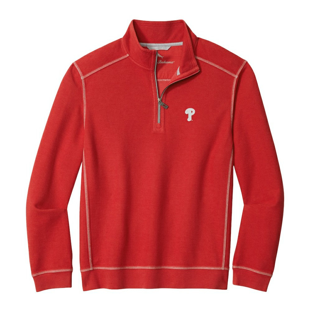 Philadelphia Phillies Tommy Bahama Montego Bay Half-Zip Sweatshirt - Red
