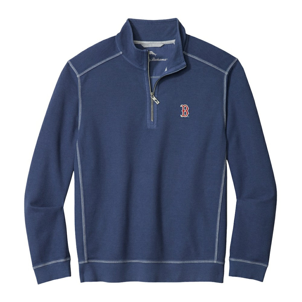 Boston Red Sox Tommy Bahama Montego Bay Half-Zip Sweatshirt - Navy