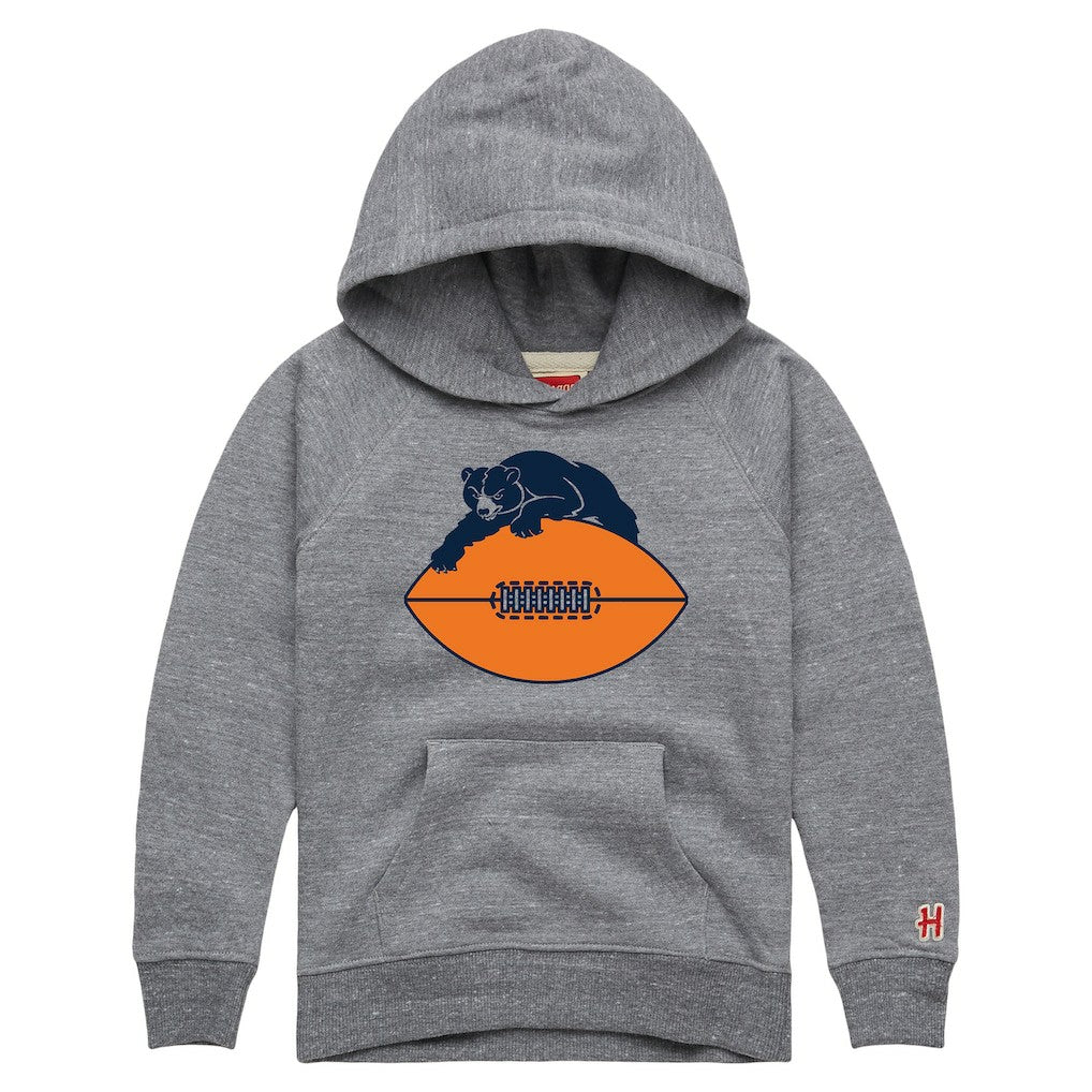 Chicago Bears Homage Youth Hand Drawn Logo Tri-Blend Hoodie - Gray on sale