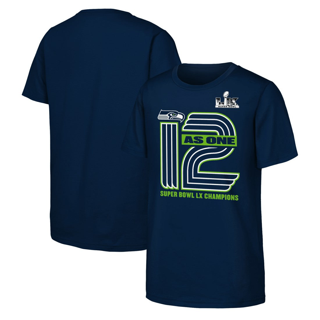 Seattle Seahawks Youth Super Bowl LX Champions Hometown Collection T-Shirt - College Navy for sale