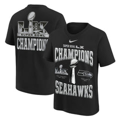 Seattle Seahawks Youth Super Bowl LX Champions Locker Room Trophy Collection Authentic T-Shirt - Black | Nike discount