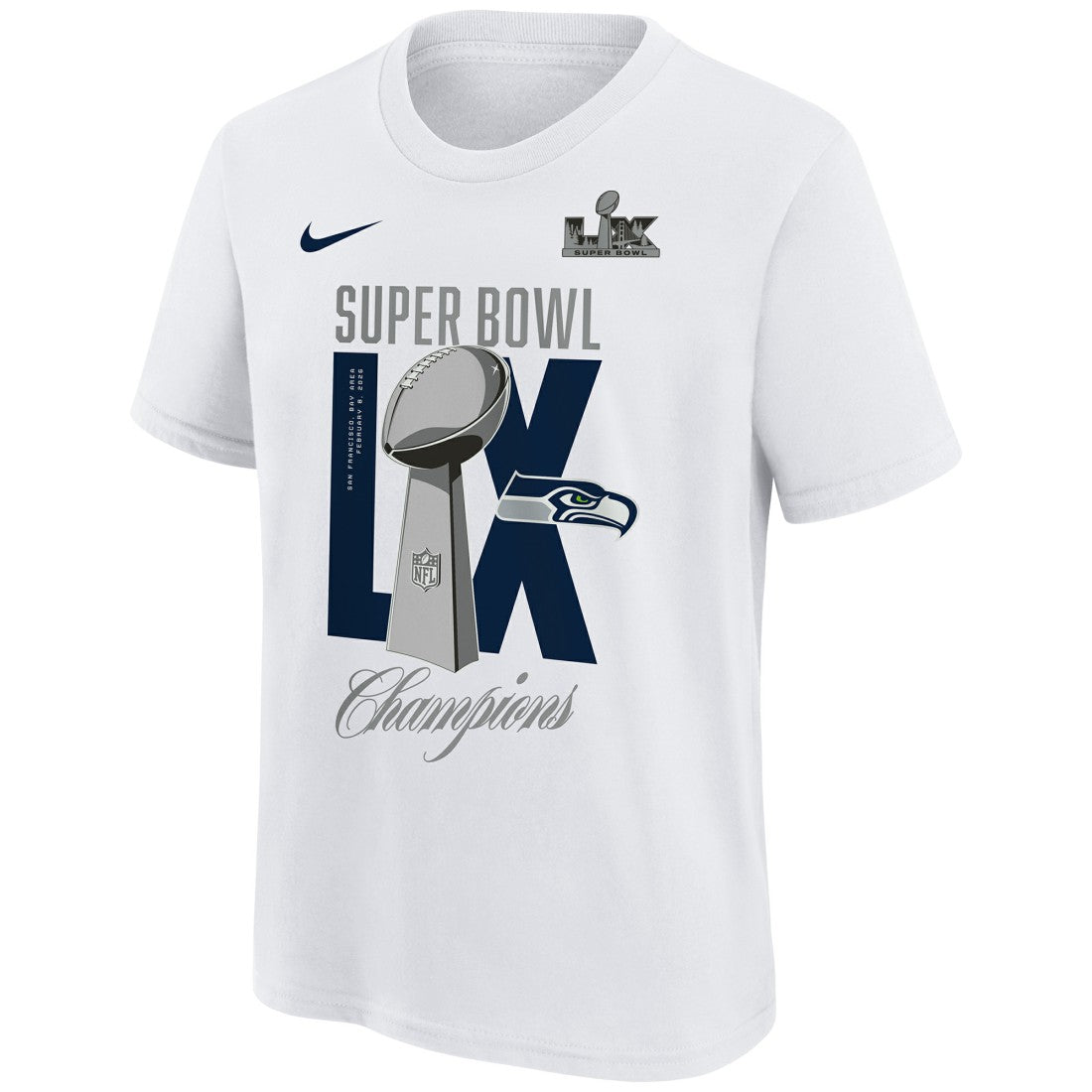 Seattle Seahawks Youth Super Bowl LX Champions Lombardi Trophy T-Shirt - White | Nike cheap