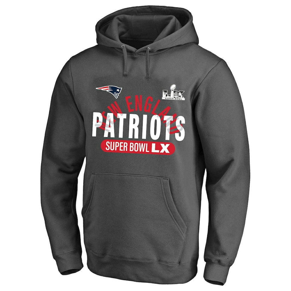 New England Patriots Super Bowl LX Big & Tall Game Plan Hoodie - Charcoal sale