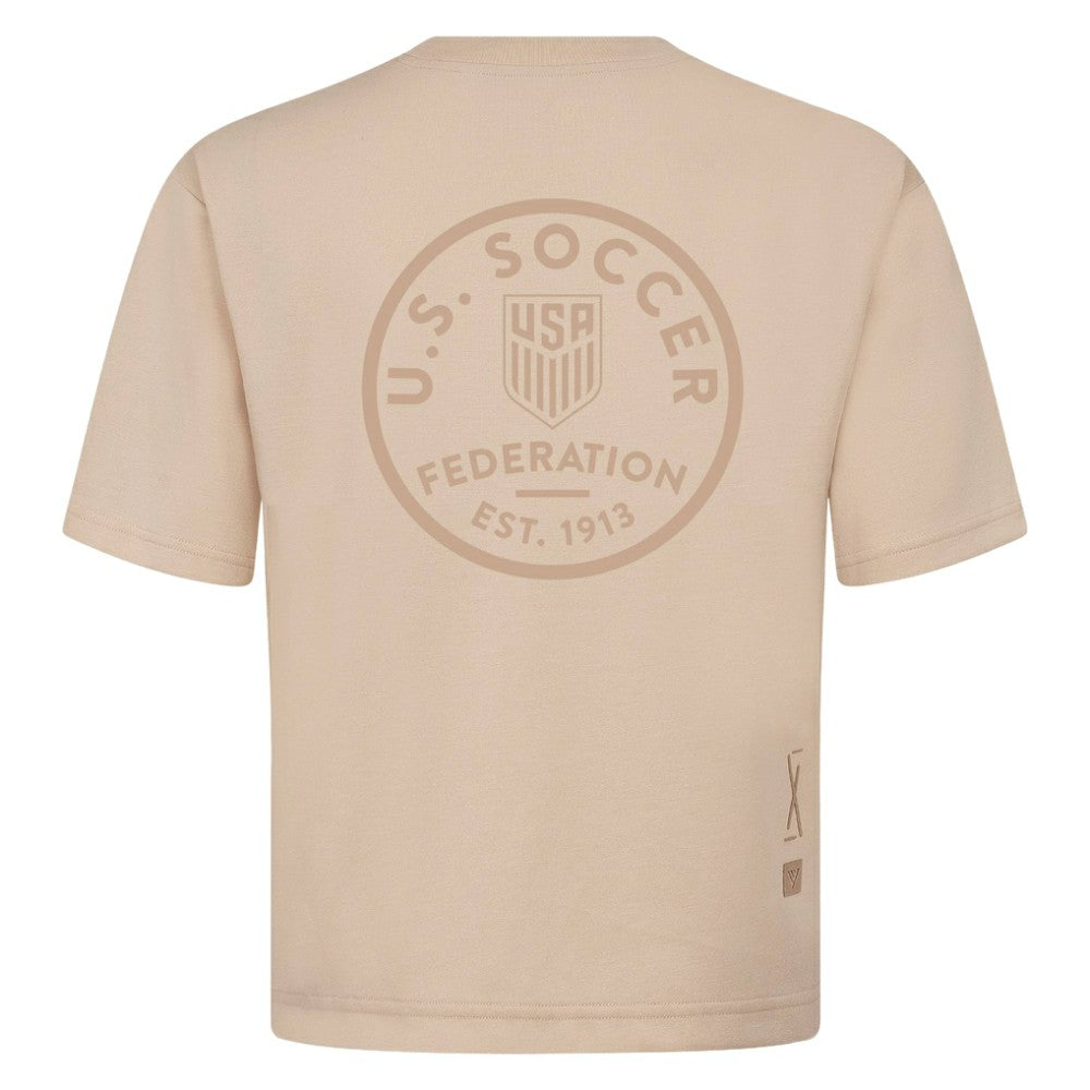 USMNT Levelwear Luxe Signature Knit Transit Tonal T-Shirt - Khaki cheap
