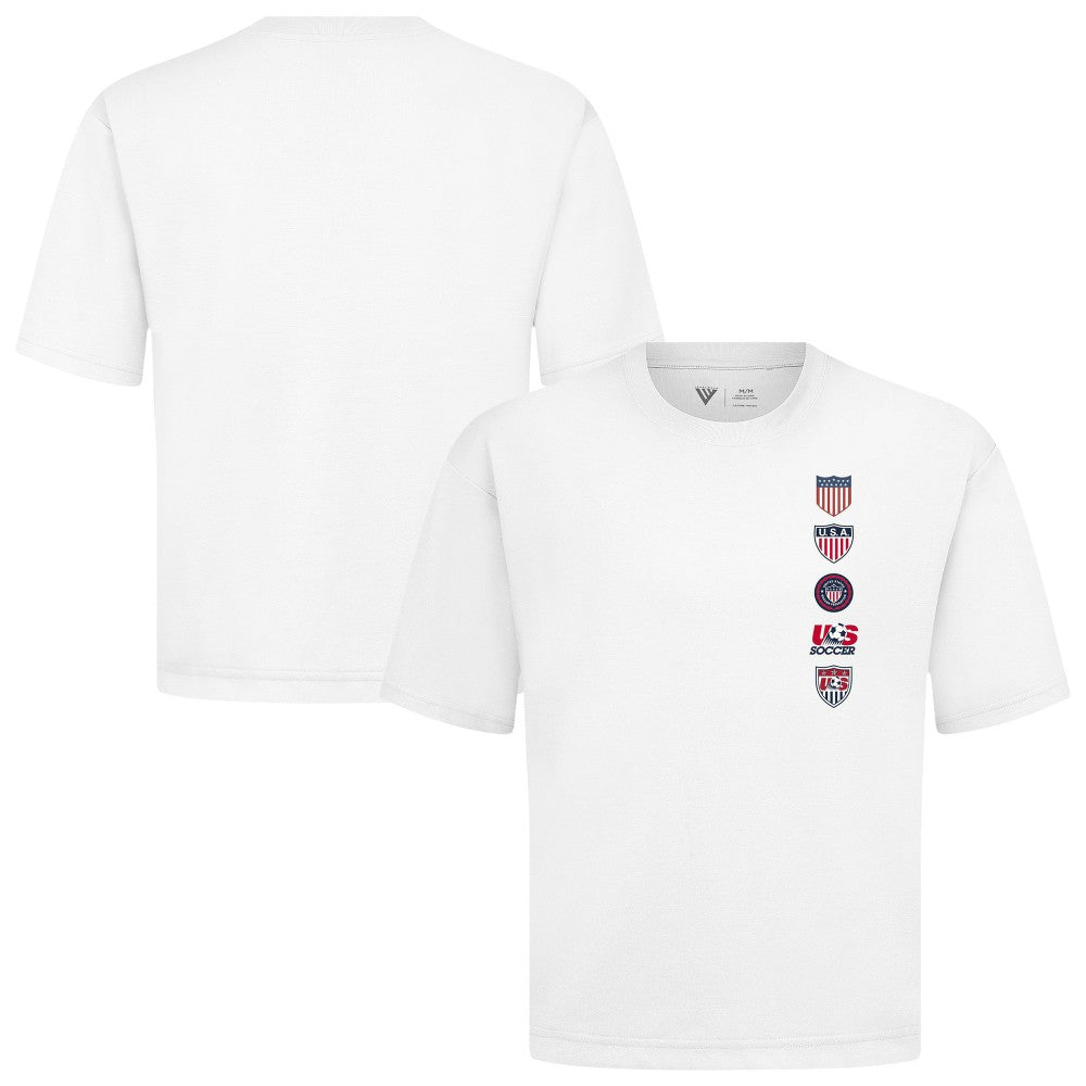 USMNT Levelwear Luxe Signature Knit Timeline T-Shirt - White for sale