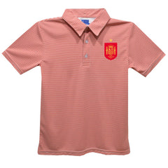 Spain National Team Vive La Fete Youth Pencil Stripe Polo - Red outlet