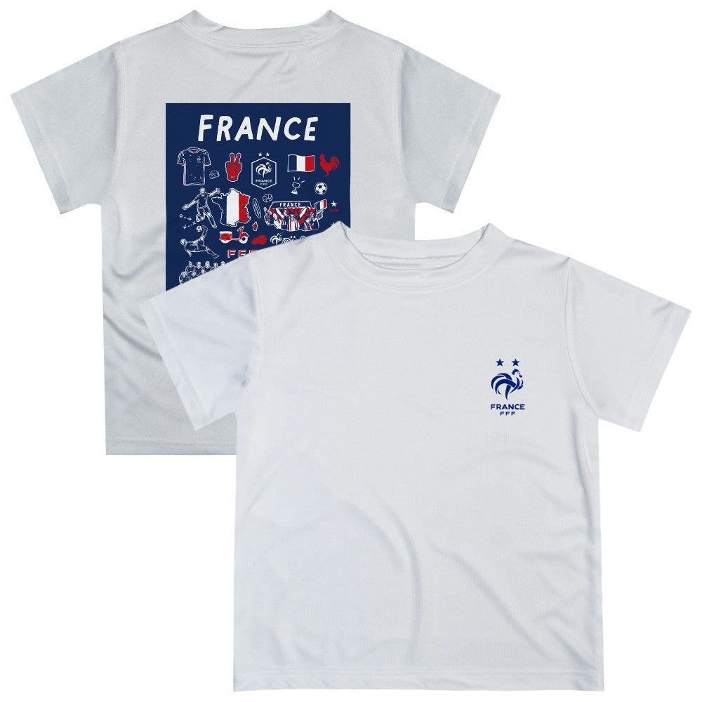 France National Team Vive La Fete Youth Impressions Artwork T-Shirt - White discount