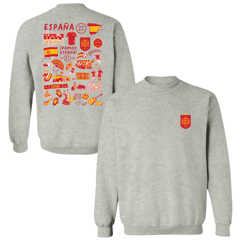 Spain National Team Vive La Fete Women's Impressions Artwork Sweatshirt - Gray shop
