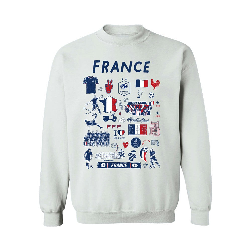 France National Team Vive La Fete Women's Impressions Artwork Sweatshirt - White on sale