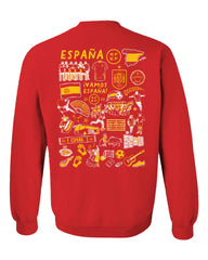 Spain National Team Vive La Fete Women's Impressions Artwork Sweatshirt - Red online