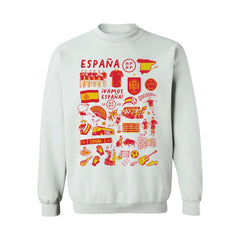 Spain National Team Vive La Fete Women's Impressions Artwork Sweatshirt - White outlet