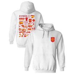 Spain National Team Vive La Fete Women's Impressions Artwork Hoodie - White for sale