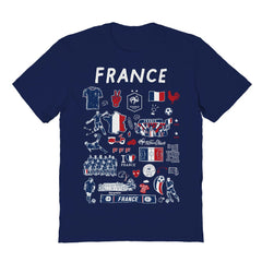 France National Team Vive La Fete Women's Impressions Artwork Fitted T-Shirt - Navy for sale
