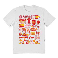 Spain National Team Vive La Fete Women's Impressions Artwork Fitted T-Shirt - White shop